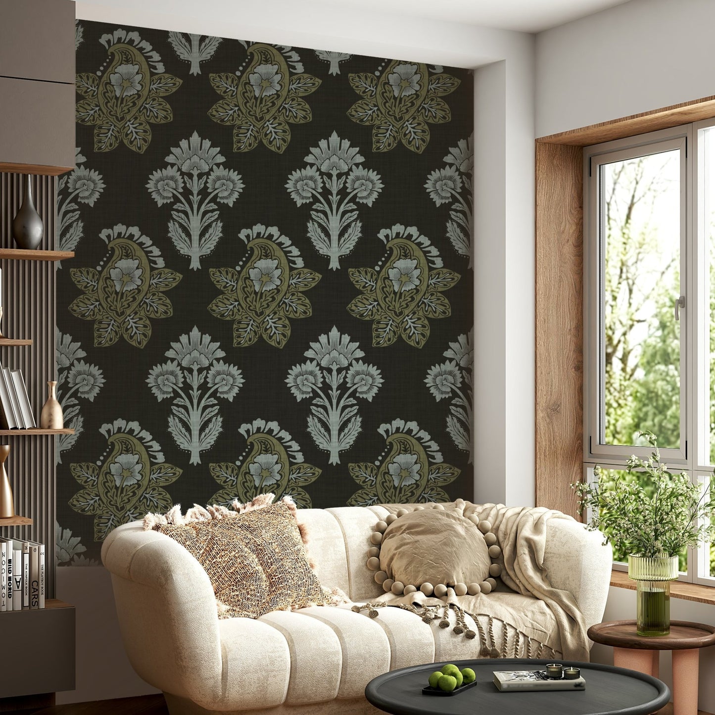 Dark floral wallpaper for walls

