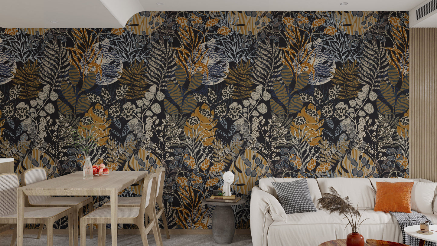 Botanical Nocturne Design Wallpaper Mural
