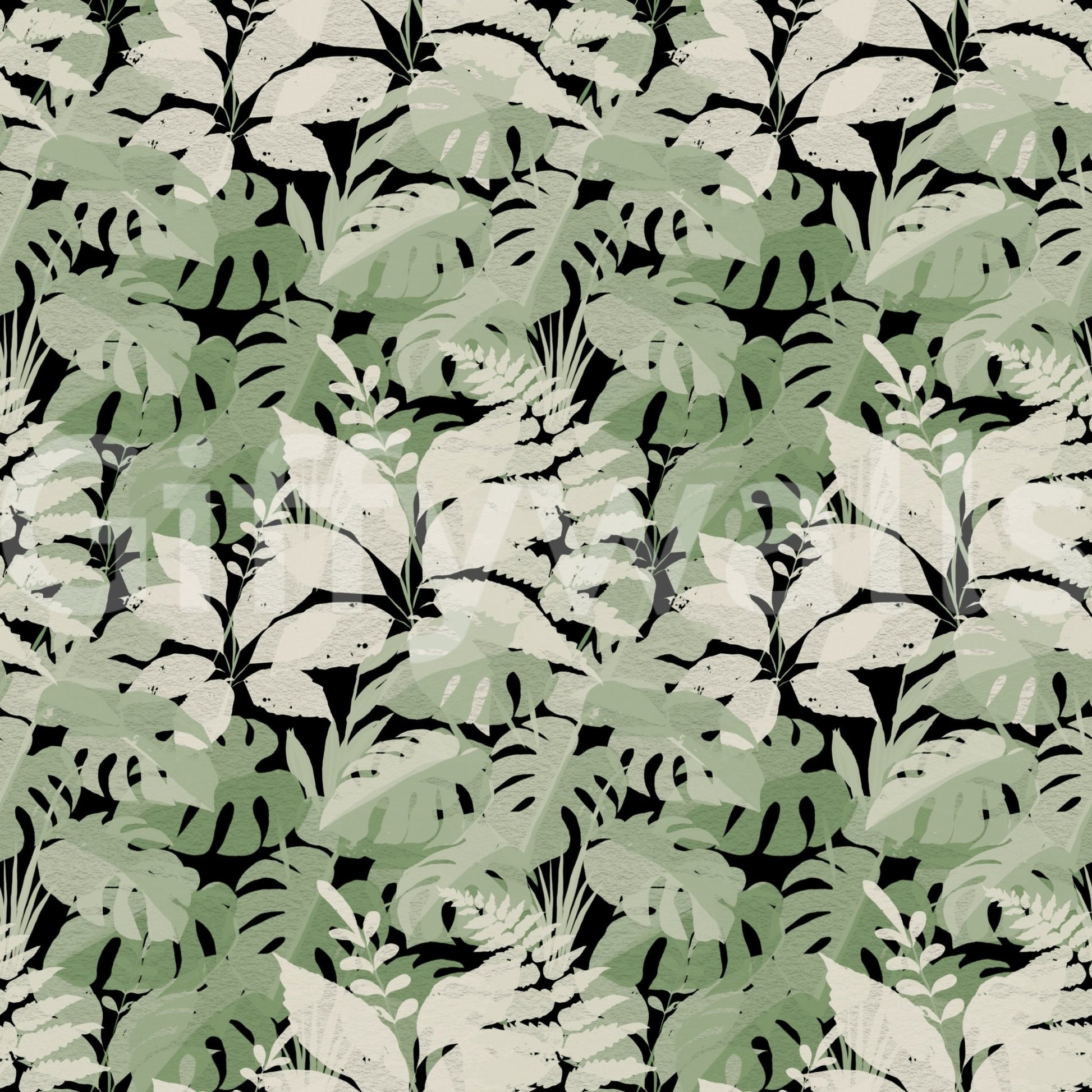 Botanical Noir Canopy Foliage Wallpaper⁠