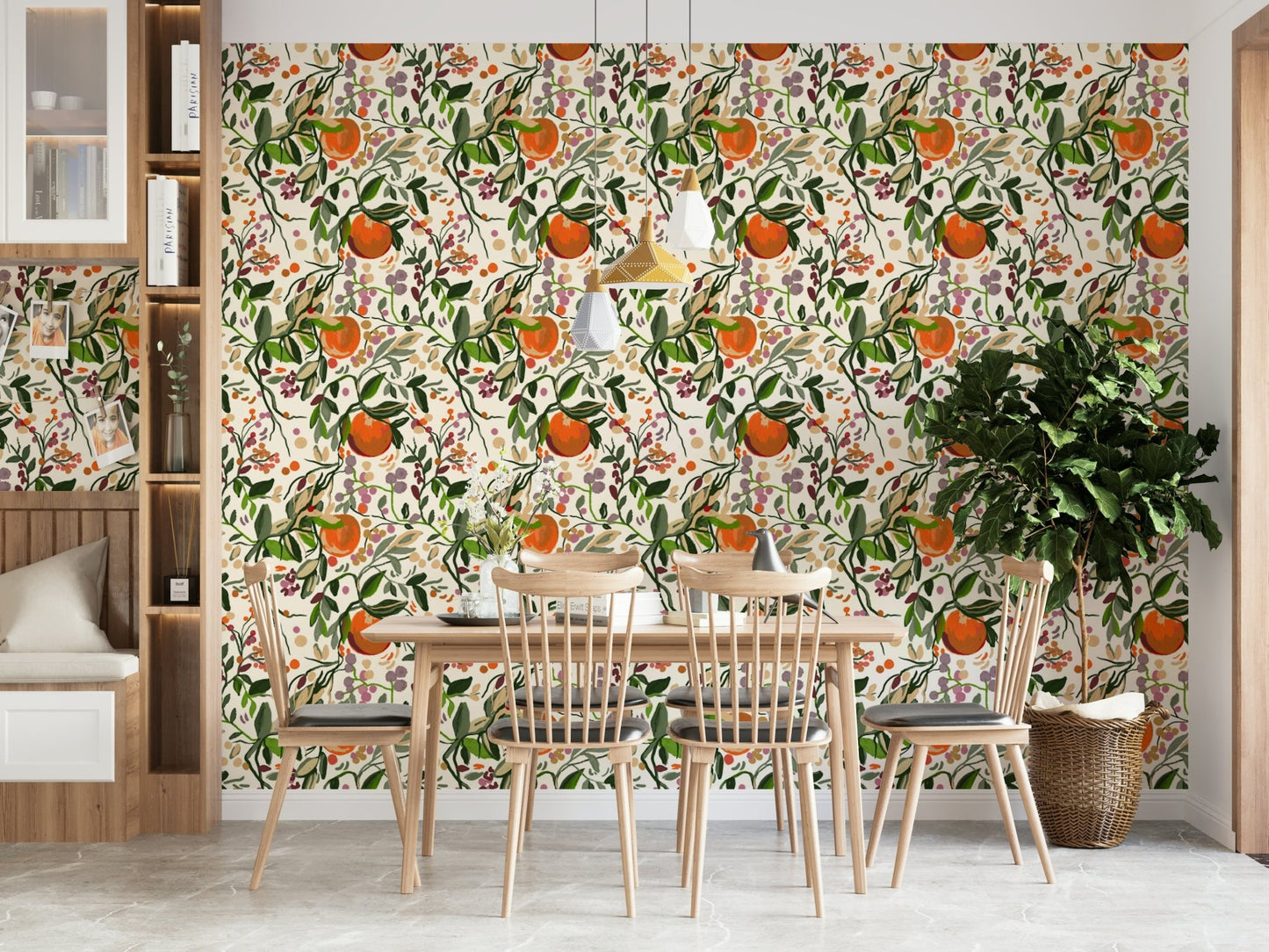The peel and stick wallpaper on a smooth wall surface., GD4668