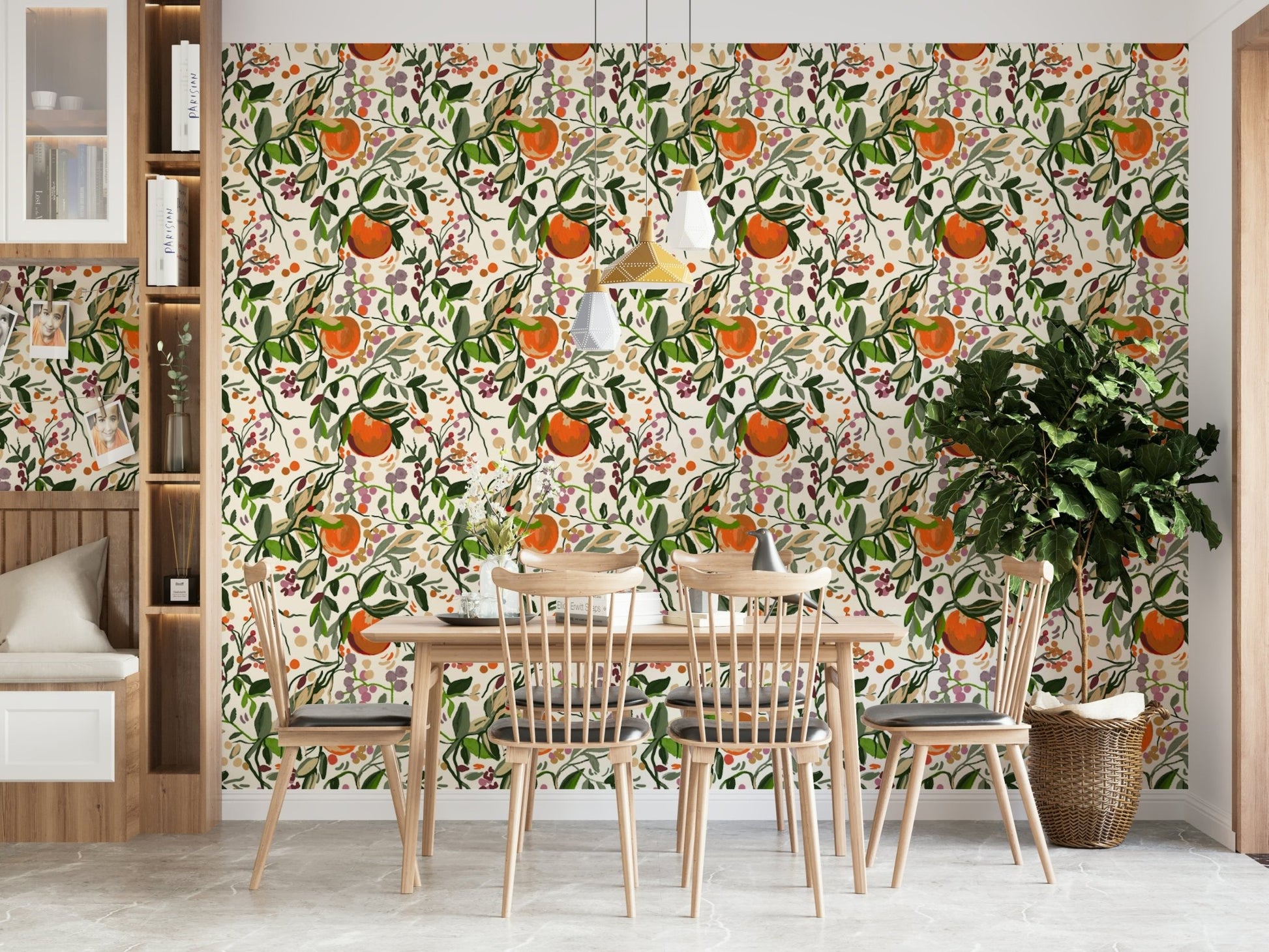 The peel and stick wallpaper on a smooth wall surface., GD4668