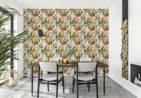 A minimalist home office with the botanical wallpaper., GD4668