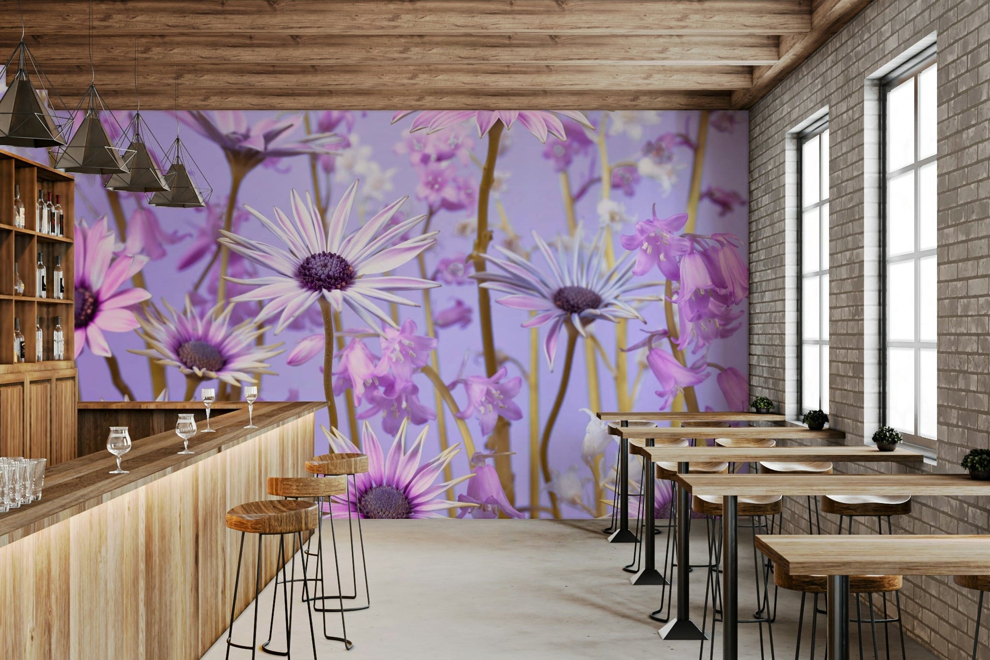 Serene Botanical Reverie Wall Mural for a calming space.