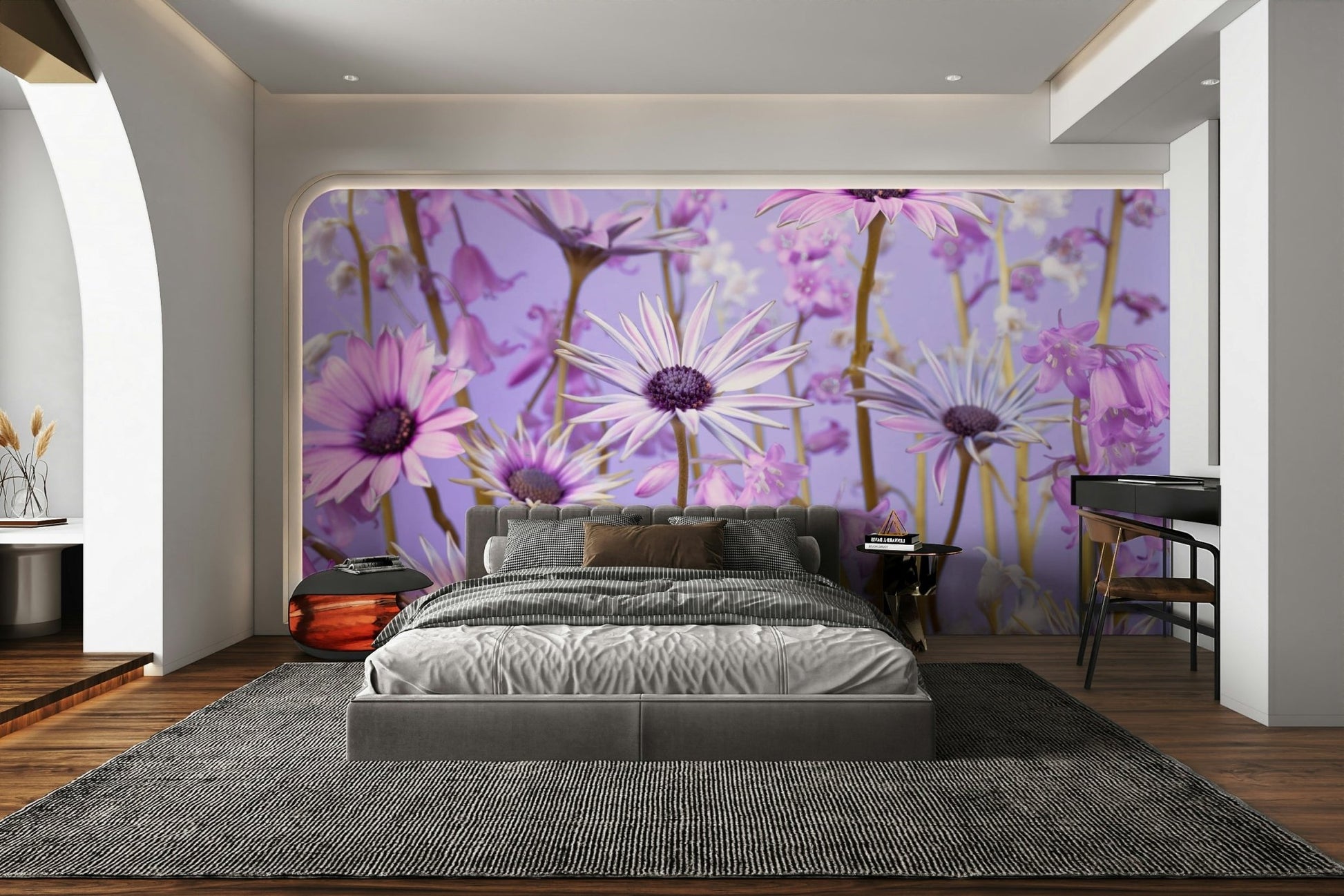 Botanical Reverie Wall Mural with lush green plants