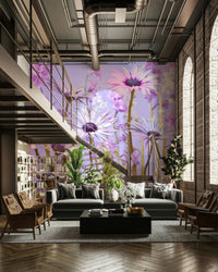 Lush greenery in Botanical Reverie Wall Mural for interiors.