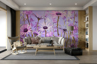 Vibrant greenery in Botanical Reverie Wall Mural design