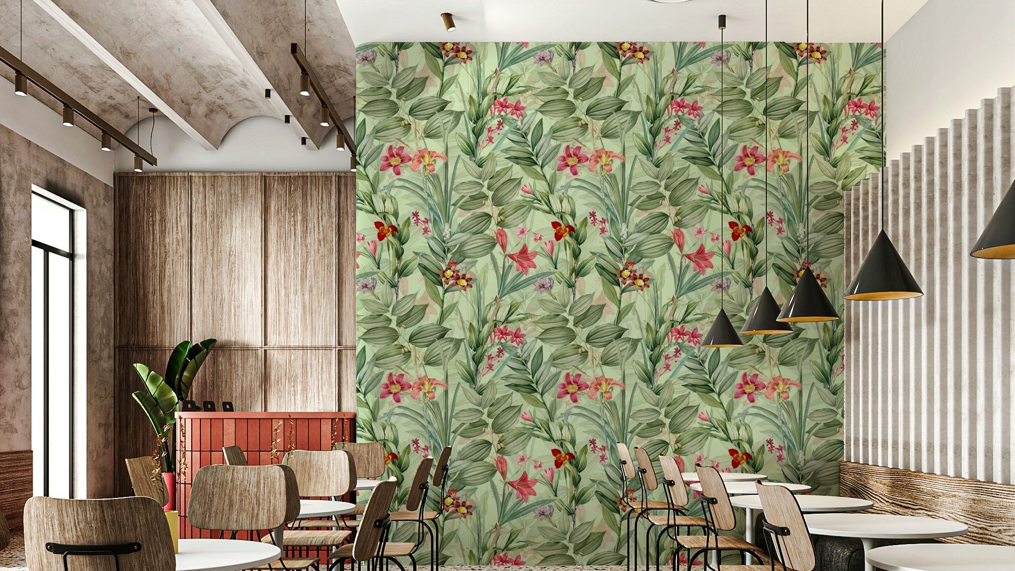 Elegant Botanical Rhapsody wallpaper with lush foliage, GD1389