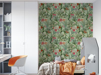 Lush green leaves in Botanical Rhapsody 1 wallpaper mural

