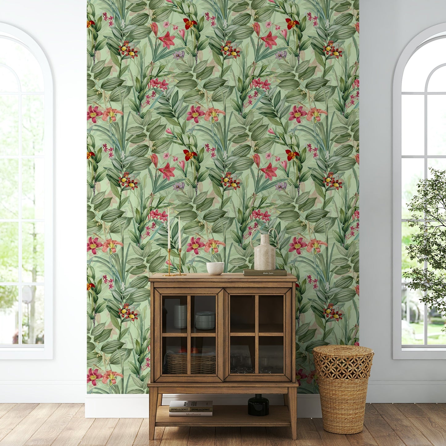 Tropical leaves design in Botanical Rhapsody 1 Wallpaper

