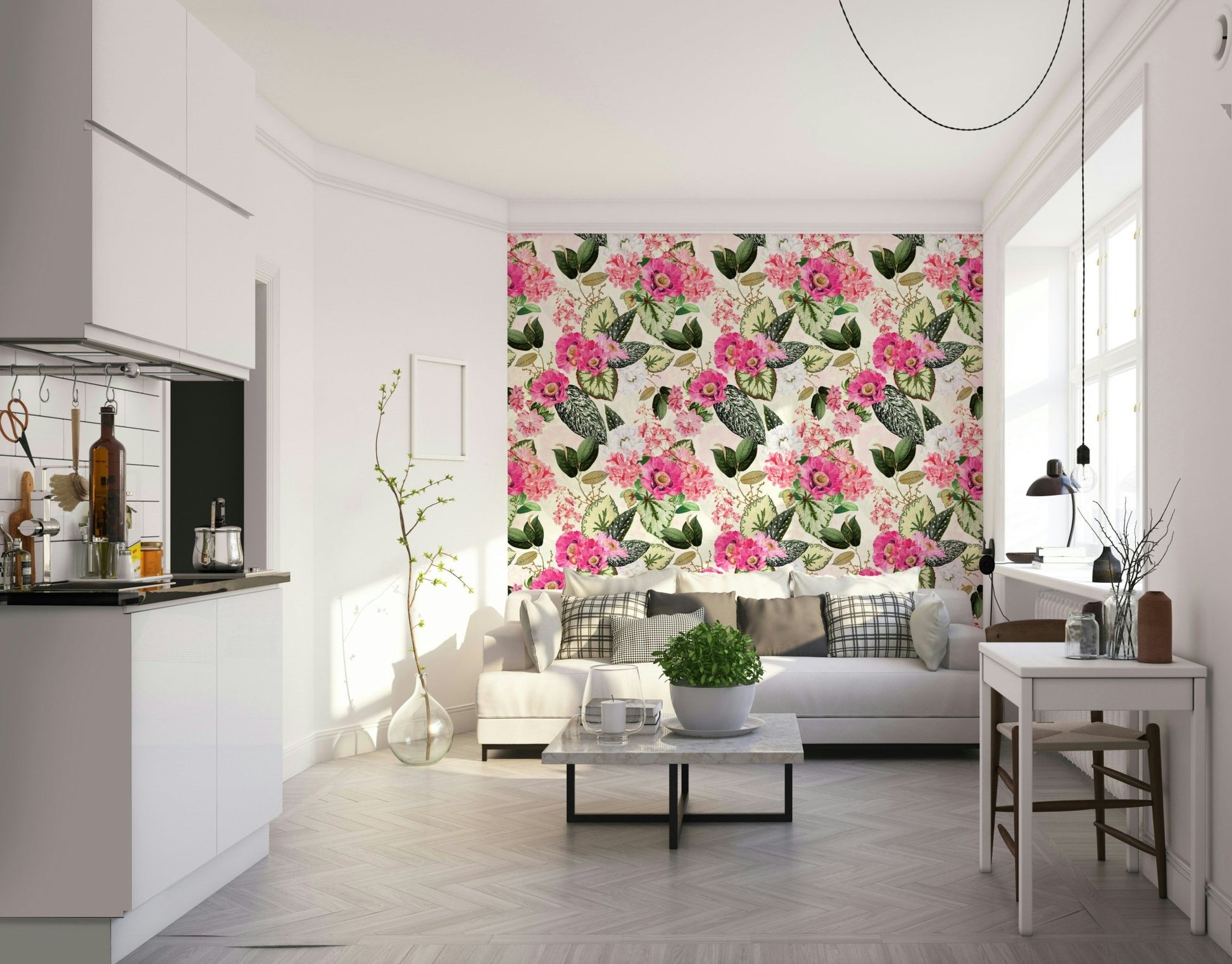 Elegant botanical rhapsody wallpaper in earthy tones