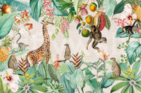 Safari-themed botanical mural for your walls


