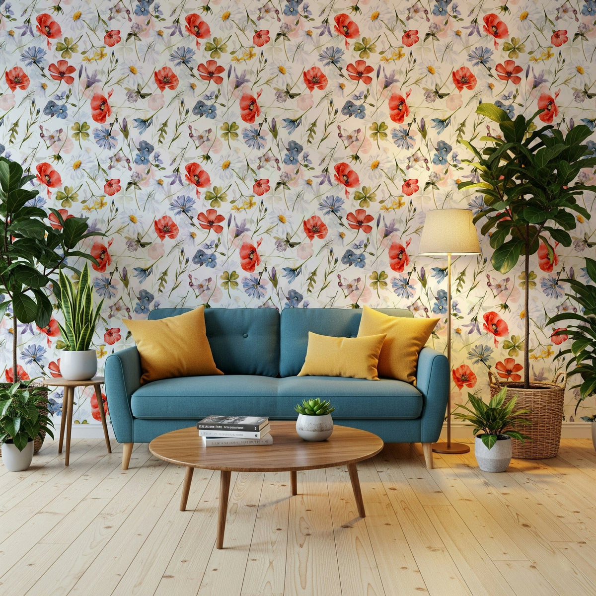Serene floral background Botanical Serenity wall application, GD7187