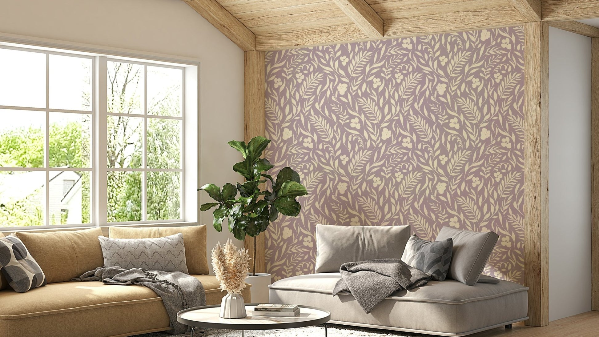 High-quality image of the botanical shapes wallpaper

