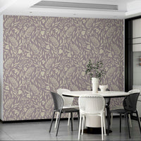 Botanical Shapes Wallpaper on a living room wall

