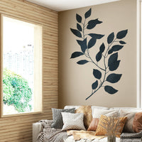 Contemporary botanical silhouette mural for a chic room.

