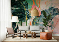 An artistic nature inspired mural for home decor.
