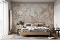 Aged floral pattern on concrete
