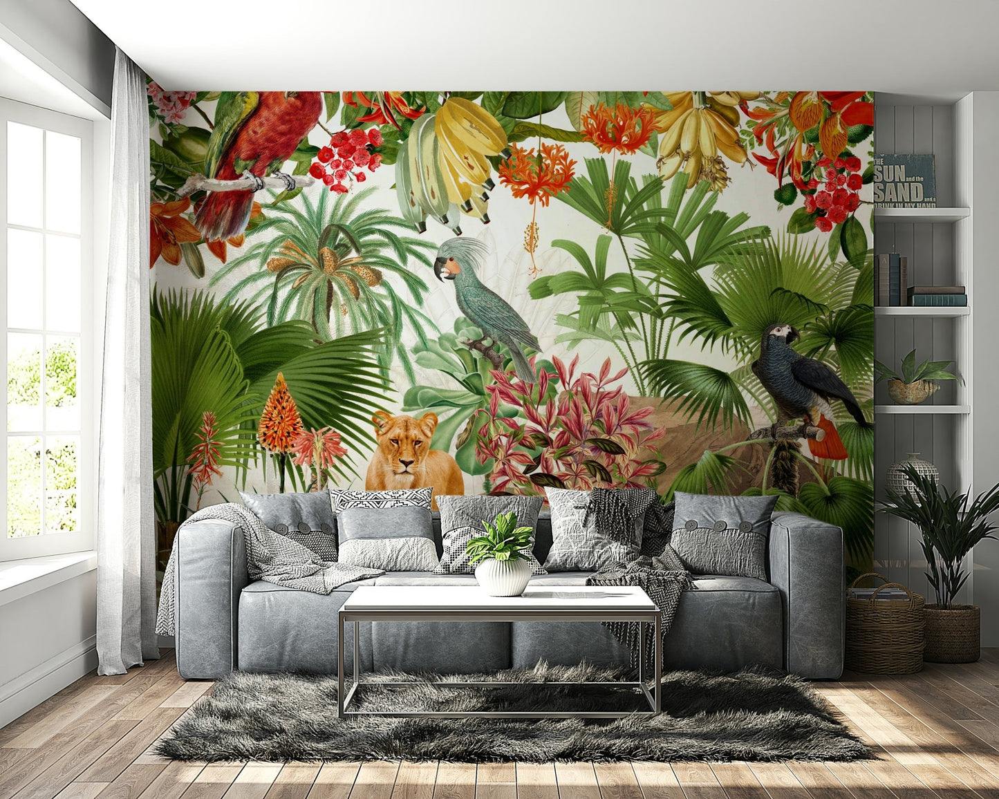 Vintage-inspired botanical rhapsody mural for interiors.

