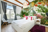 Antique botanical-inspired rhapsody wall mural.

