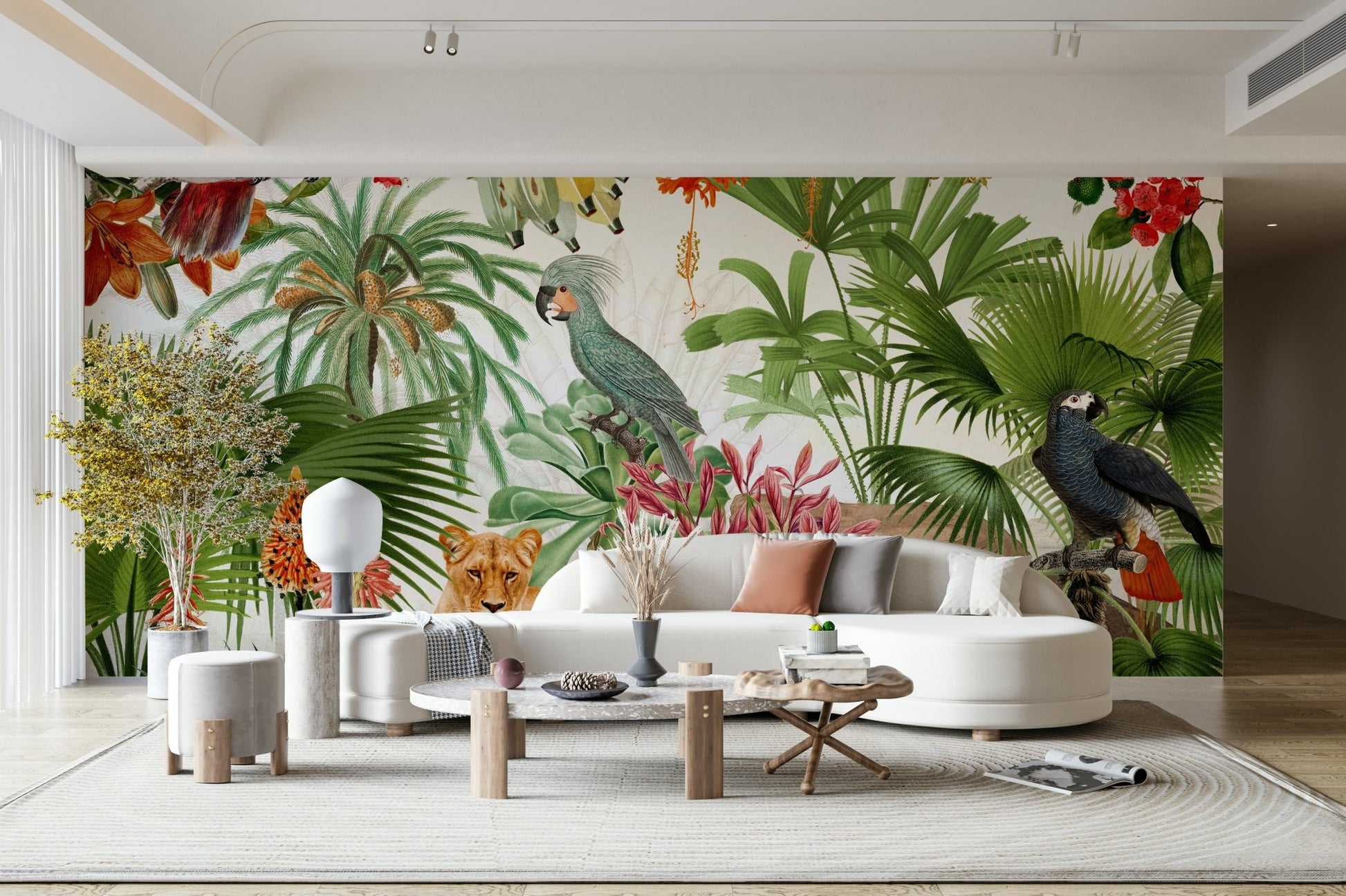 Floral vintage wall mural with a botanical theme.

