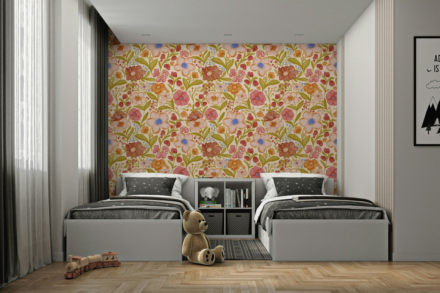 Botanical Watercolor Dreams wall mural, GD1010