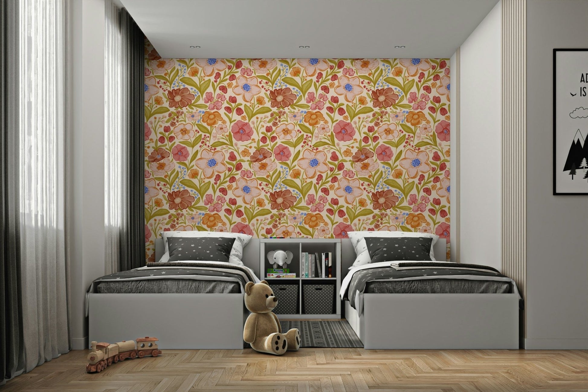 Botanical Watercolor Dreams wall mural, GD1010