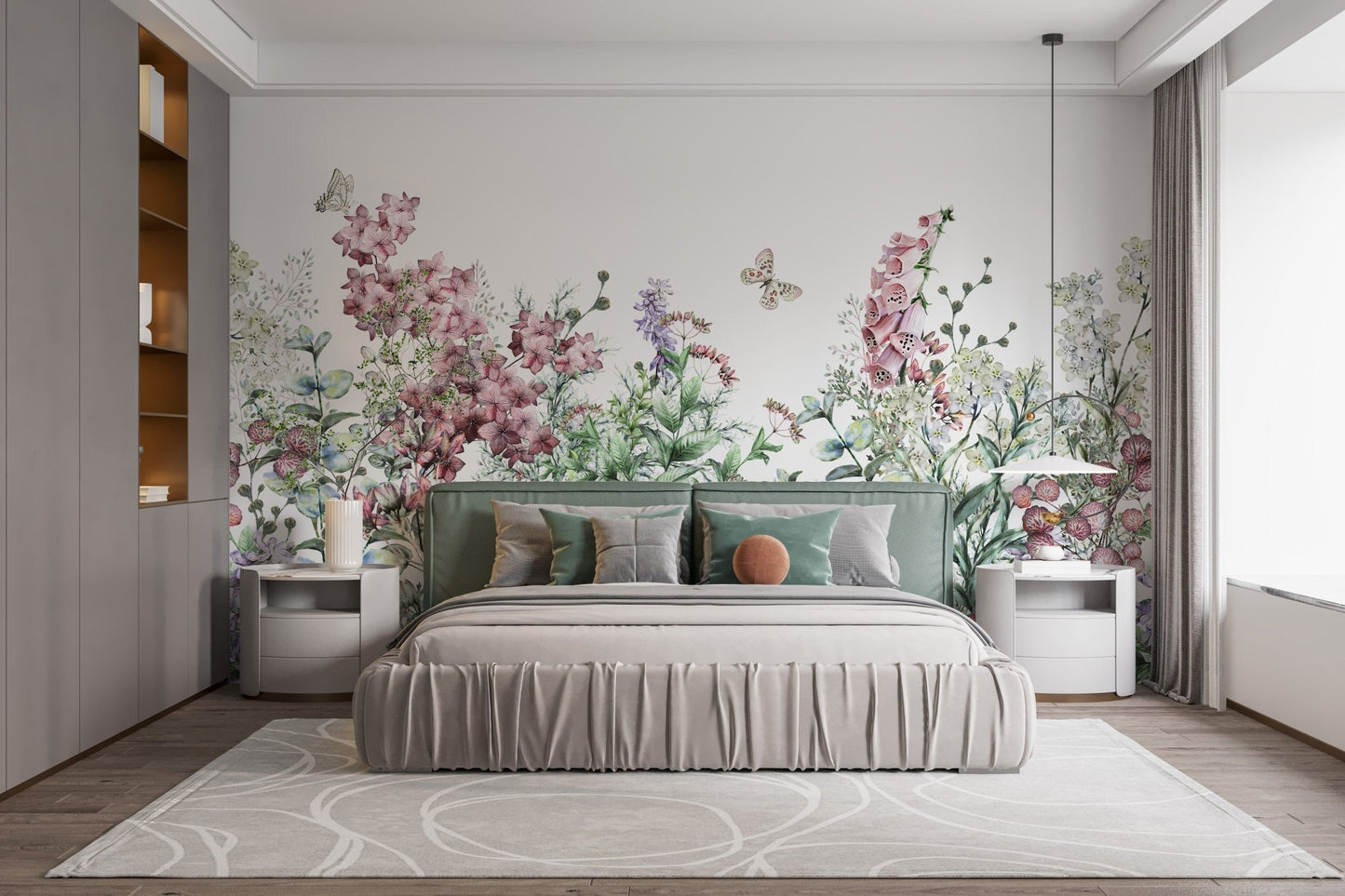 Botanical Wild Flowers & Herbs Wallpaper Mural - Giffywalls A253