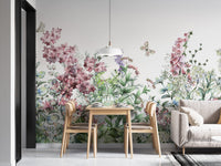 Botanical Wild Flowers & Herbs Wallpaper Mural - Giffywalls A253