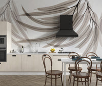 Modern botanical leaf mural wallpaper B745
