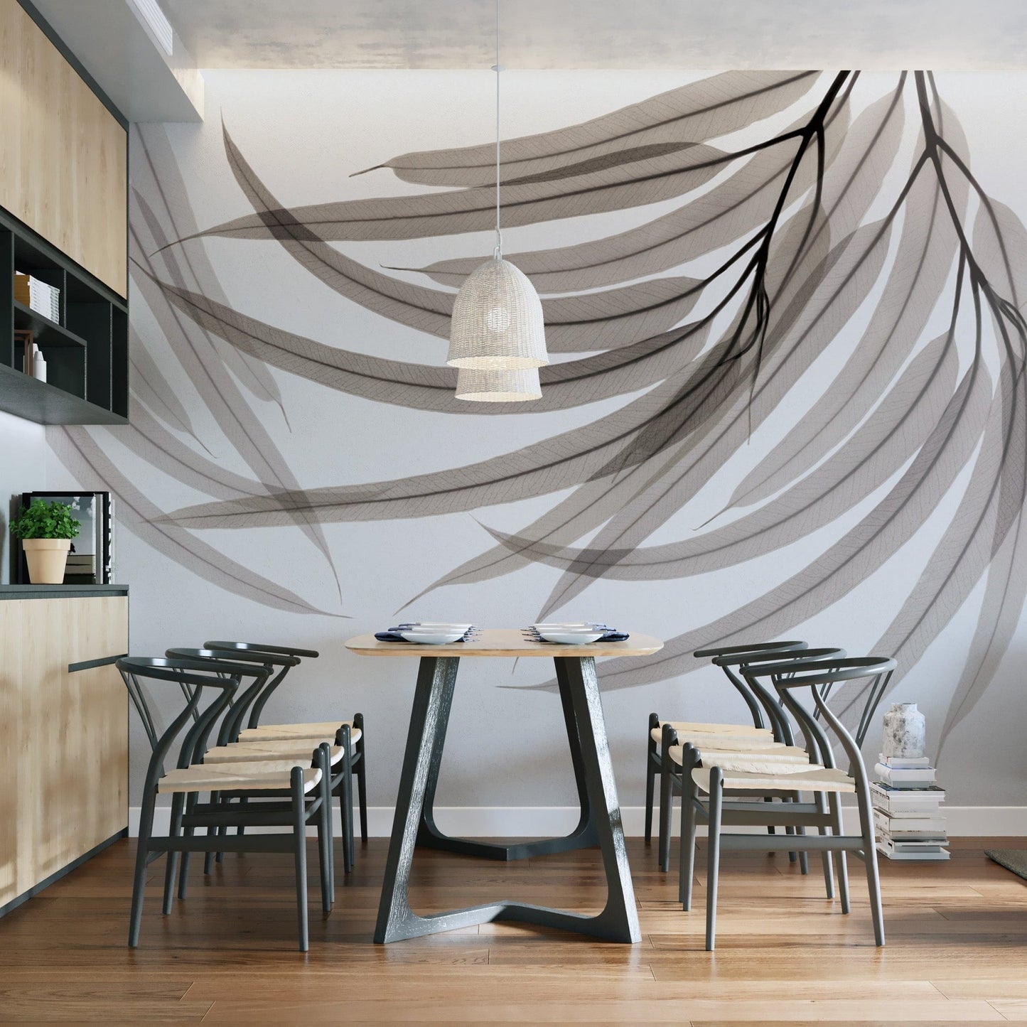 Airy willow leaves nature wallpaper B745
