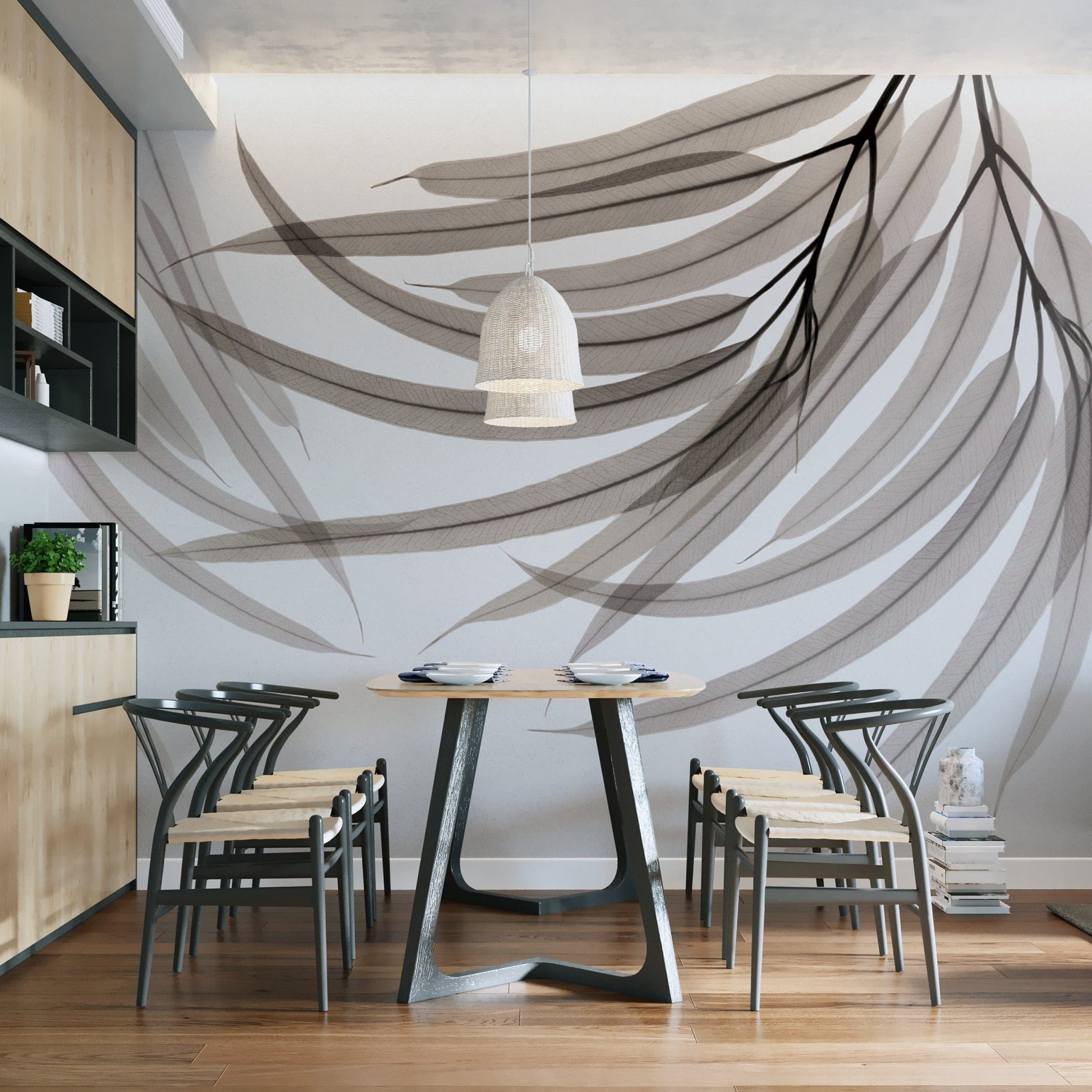 Airy willow leaves nature wallpaper B745
