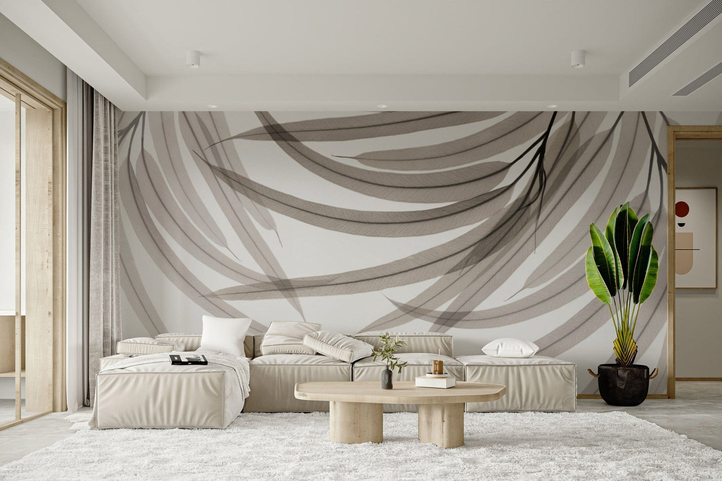 Nature-inspired leaf wallpaper print B745
