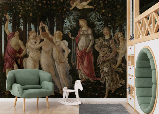 Exquisite Botticelli Garden mural inspired by Primavera. B639