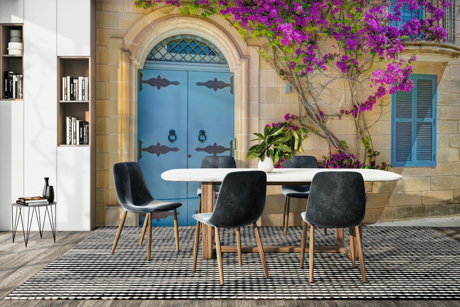 The flowers are a mix of pink, purple, and magenta shades.

