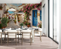 A Mediterranean path captured in the Bougainvillea Steps to the Aegean Wall Mural.