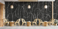 Coastal boulder beach mural with black tones C506