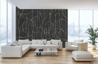 Textured black boulder beach wall mural design C506