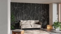 Dramatic boulder beach black wallpaper mural C506
