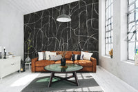 Bold black boulder beach wall decor C506