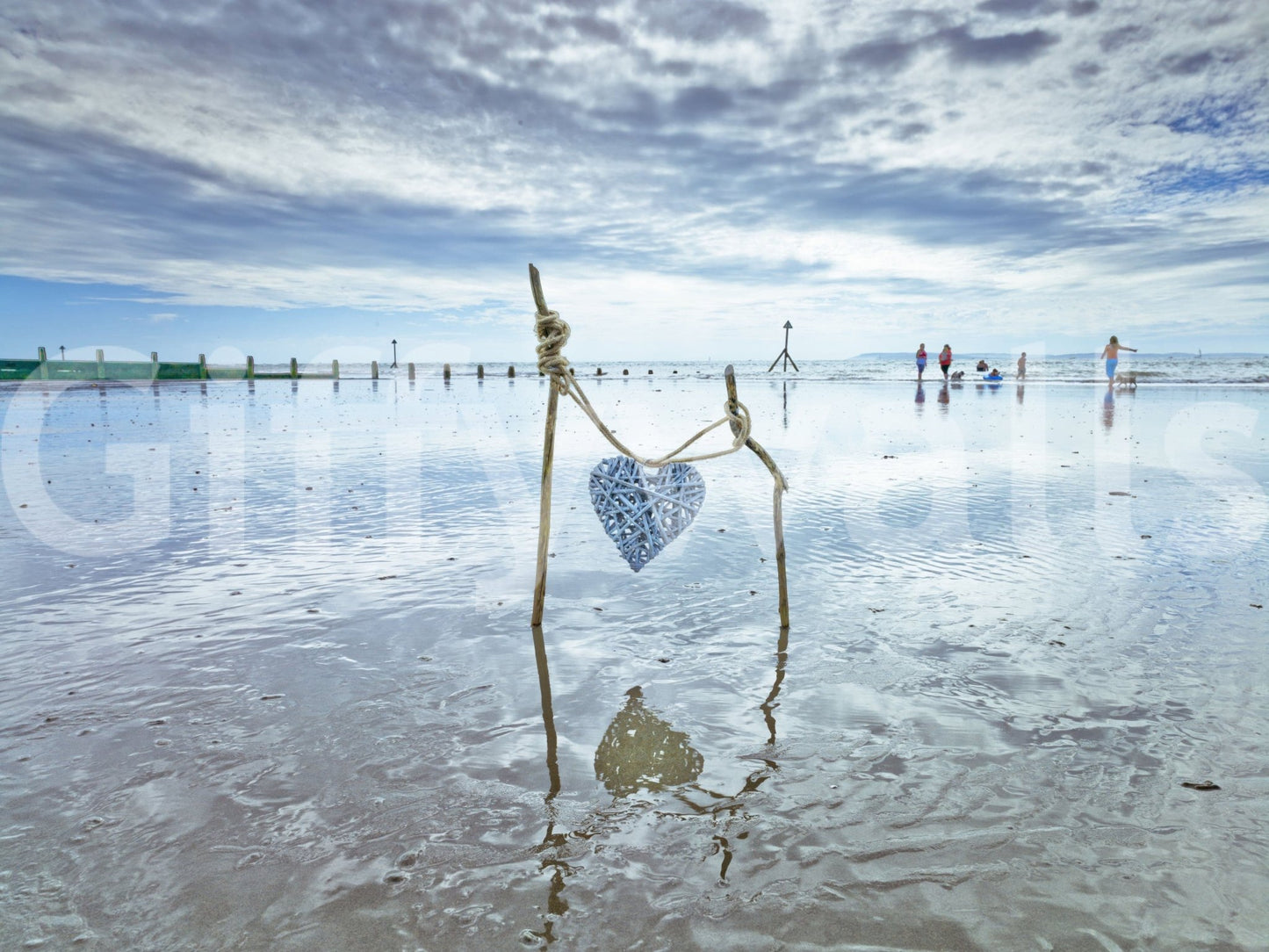 Quiet beach moment Bound by Love Wall Mural, beautiful nautical peel and stick.