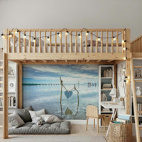 Reflecting wet sand Bound by Love Wall Mural, stunning love themed wall mural.