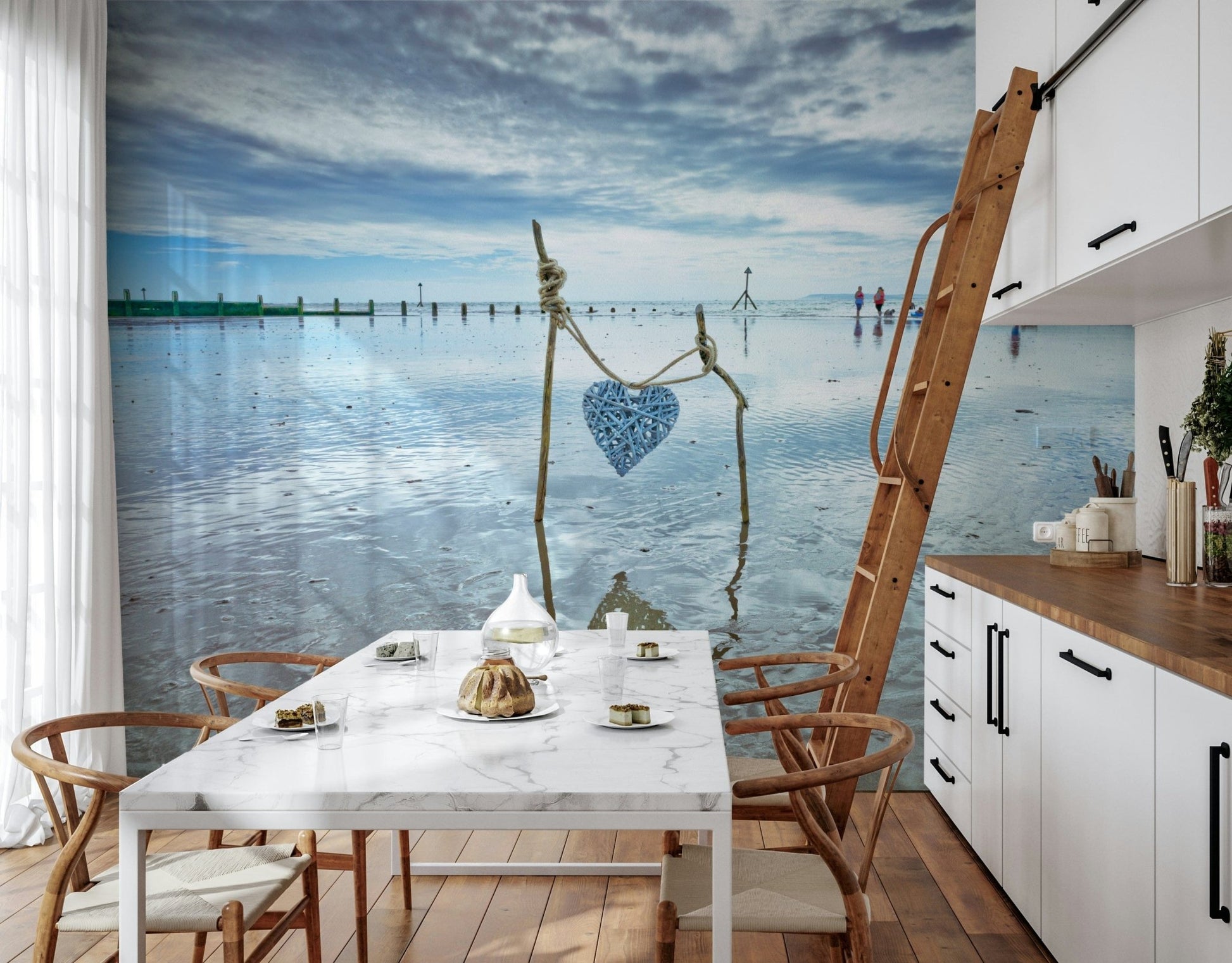 Wide open beach view Bound by Love calming nautical wall decor.