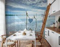 Wide open beach view Bound by Love calming nautical wall decor.