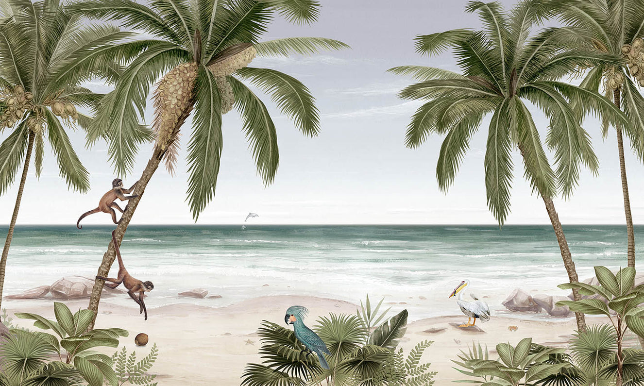 Beach Tropical Tree Wallpaper Mural