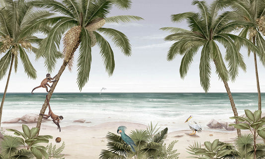 Beach Tropical Tree Wallpaper Mural