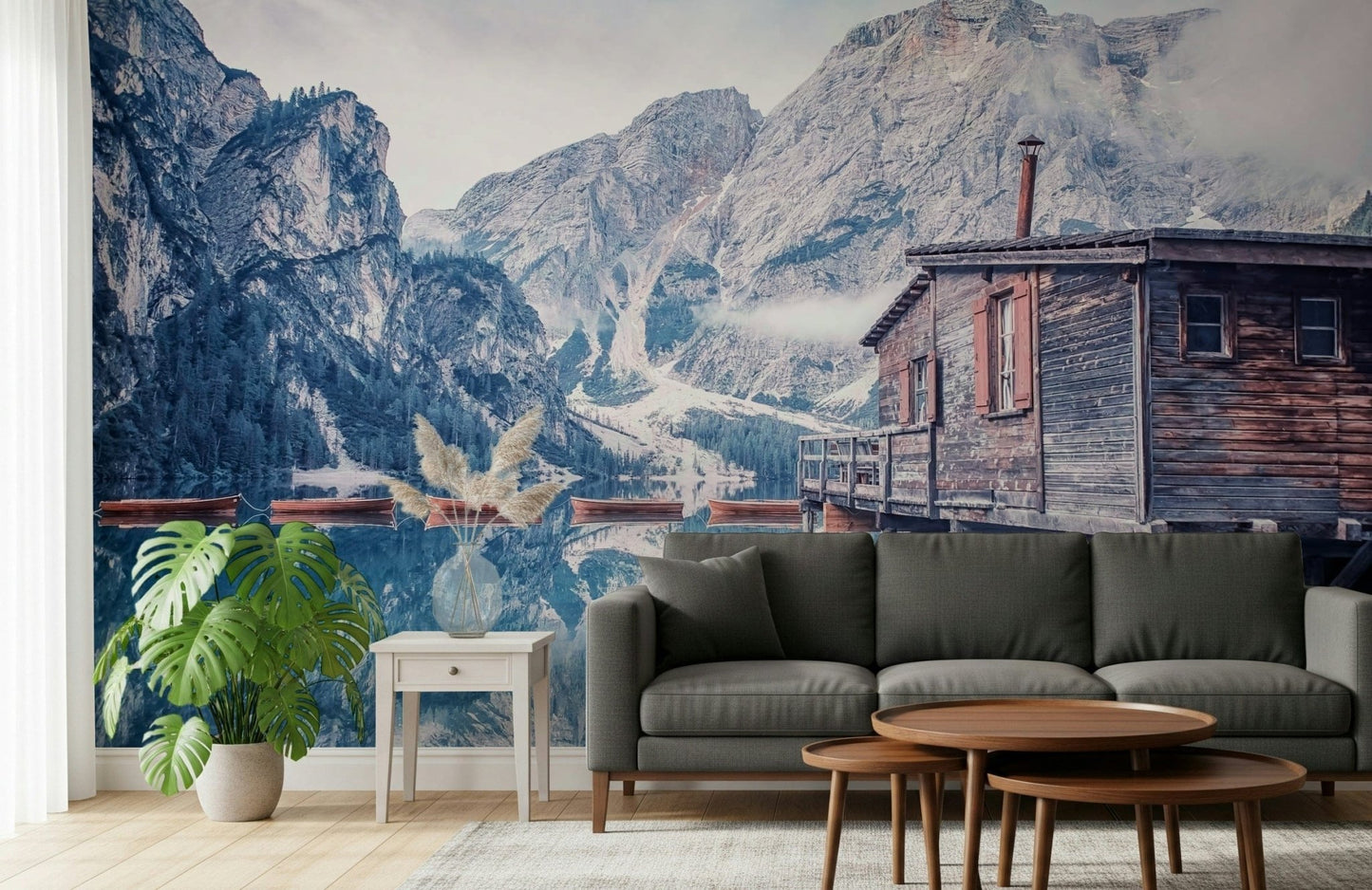 Braies Lake Serenity Wall Mural