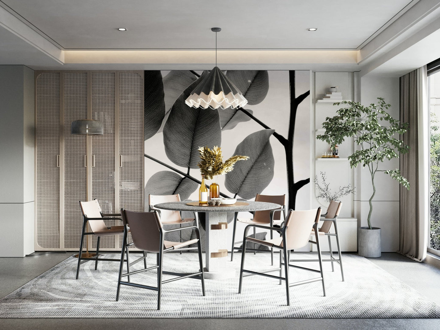 Branches and Leaves II Wall Mural
