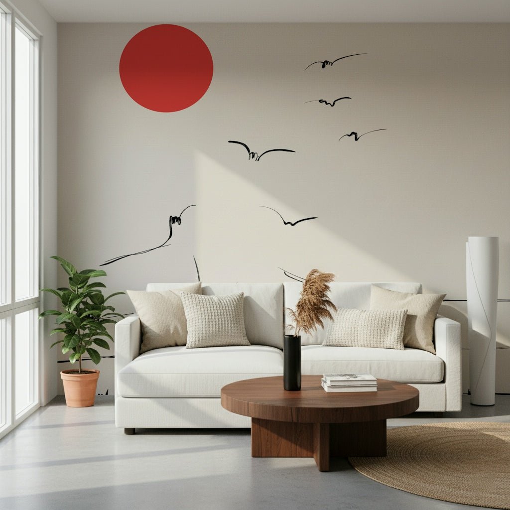 Break Free Wall Mural wallpaper mural with blue and white colour.