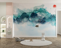 Abstract Mountain Scene Wallpaper Mural - Giffywalls B184
