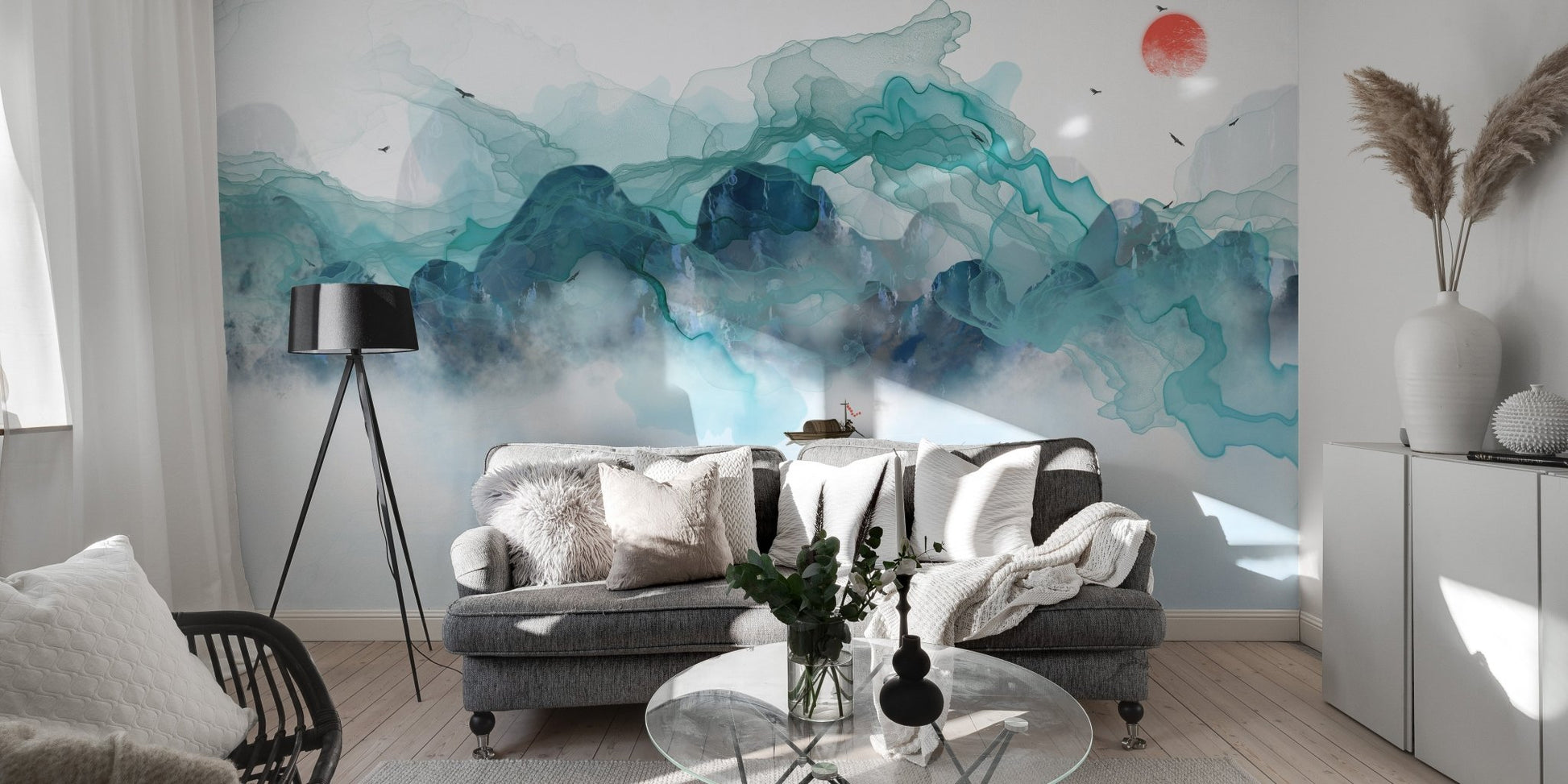 Abstract Mountain Scene Wallpaper Mural - Giffywalls B184